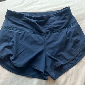 lululemon navy speed up high rise shorts